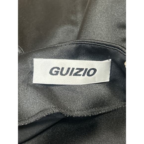 Guizio Black Silk Satin Sleeveless Cami Camisole Tank Mini Bodycon Dress Size S - Picture 4 of 5